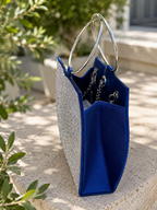 BlinkyBlue – Blaue Strass Handtasche