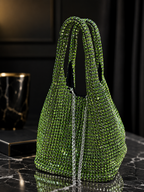 BlinkyGreen – Grüne Strass Handtasche