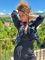 Night Fly – Cropped Paillettenjacke